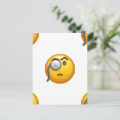 Emoji-Monokel Postkarte (Stehend Vorderseite)