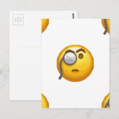 Emoji-Monokel Postkarte (Vorne/Hinten)