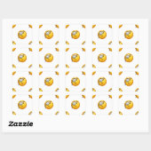Emoji-Monokel Quadratischer Aufkleber (Blatt)