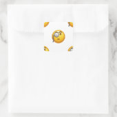 Emoji-Monokel Quadratischer Aufkleber (Tasche)