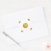 Emoji-Monokel Quadratischer Aufkleber (Umschlag)