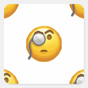 Emoji-Monokel Quadratischer Aufkleber