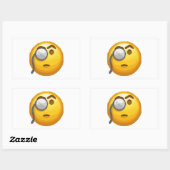 Emoji-Monokel Rechteckiger Aufkleber (Blatt)