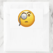Emoji-Monokel Rechteckiger Aufkleber (Tasche)