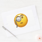 Emoji-Monokel Rechteckiger Aufkleber (Umschlag)