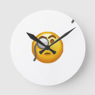 Emoji Monokel Runde Wanduhr