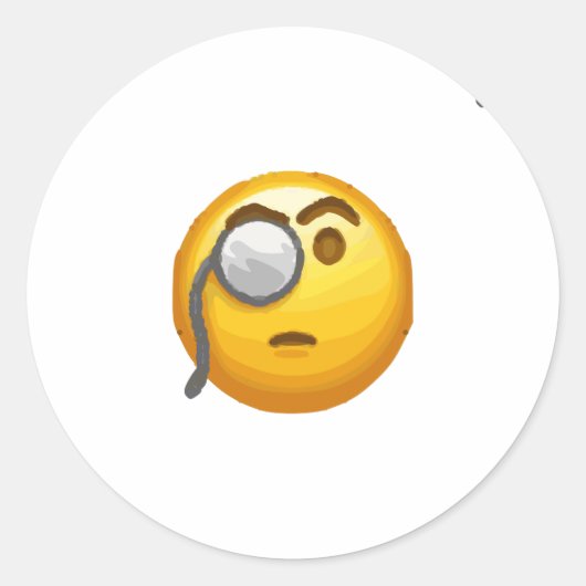 Emoji-Monokel Runder Aufkleber (Vorderseite)