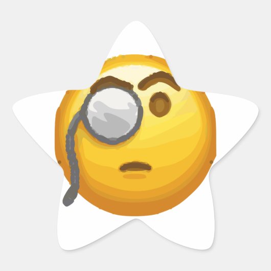Emoji-Monokel Stern-Aufkleber (Vorderseite)