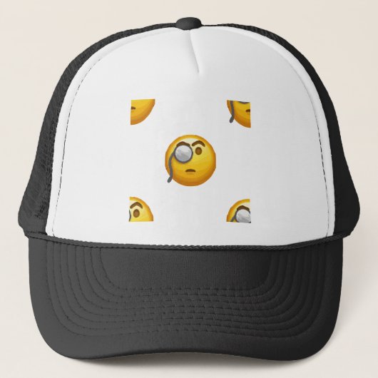 Emoji-Monokel Truckerkappe (Vorderseite)