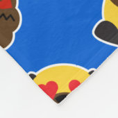 Emoji Mops-elektrisches Blau Fleecedecke (Ecke)
