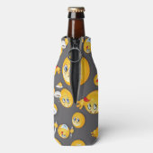 Emoji Muster 2 Flaschenkühler (Flasche Rückseite)
