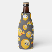 Emoji Muster 2 Flaschenkühler (Flaschenvorderseite)