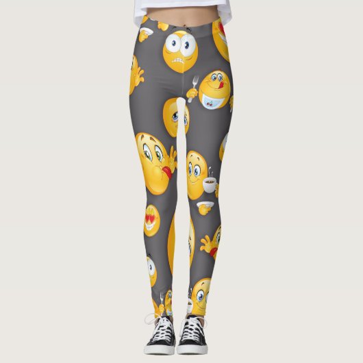 Emoji Muster 2 Leggings (Vorderseite)