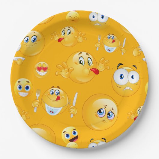 Emoji Muster 2 Pappteller (Vorderseite)