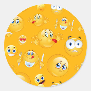 Emoji Muster 2 Runder Aufkleber