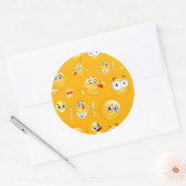 Emoji Muster 2 Runder Aufkleber (Umschlag)