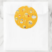 Emoji Muster 2 Runder Aufkleber (Tasche)