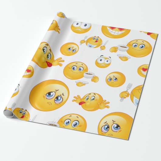 Emoji-Muster Geschenkpapier (Ungerollt)