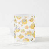 Emoji-Muster Mattglastasse (Vorderseite Links)