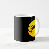 Emoji Nerd Brille Gelbes Smiley-Gesicht Kaffeetasse (VorderseiteRechts)