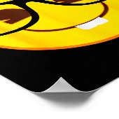 Emoji Nerd Brillengläser Gelbes Smiley-Gesicht  Poster (Ecke)