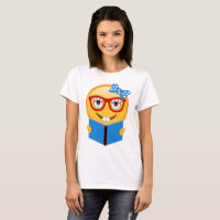 Emoji Nerd-Bücherwurm-Shirt