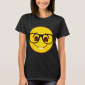 Emoji Nerd Gles Gelbes Lächelgesicht T-Shirt (Vorderseite)
