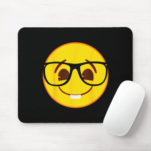 Emoji Nerd Gles Yellow Smile Face Mousepad (Mit Mouse)