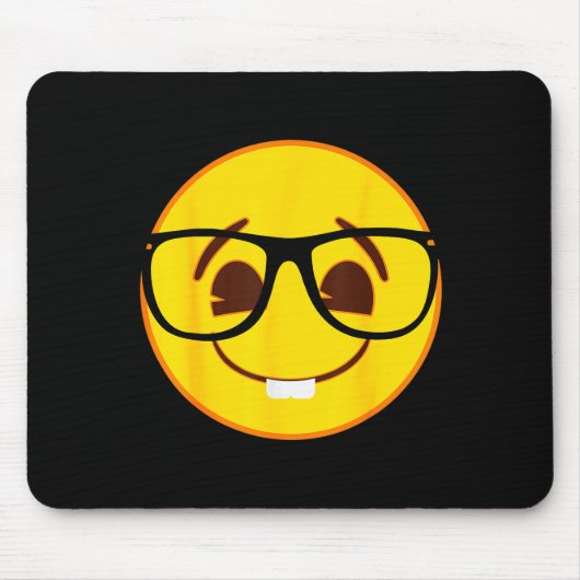 Emoji Nerd Gles Yellow Smile Face  Mousepad (Vorne)