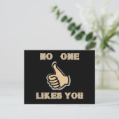 Emoji: No one likes you Postkarte (Stehend Vorderseite)