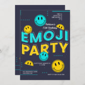 Emoji-Party Einladung (Vorne/Hinten)