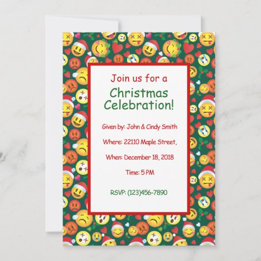 Emoji-Party Einladungen (Vorderseite)