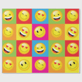 Emoji Party Emoticon Faces Geschenkpapier (Flach)
