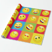 Emoji Party Emoticon Faces Geschenkpapier (Ungerollt)