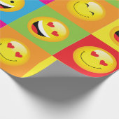 Emoji Party Emoticon Faces Geschenkpapier (Ecke)