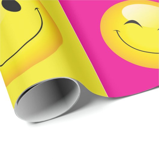 Emoji Party Emoticon Faces Geschenkpapier (Rolleneckpunkt)