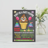 Emoji Party Icecream Pooper Einladung zum Geburtst (Stehend Vorderseite)