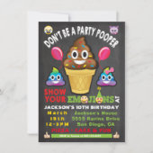 Emoji Party Icecream Pooper Einladung zum Geburtst (Vorderseite)