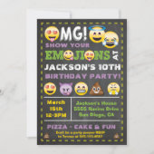 Emoji Party OMG Birthay Einladung (Vorderseite)