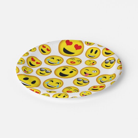 Emoji-Party Pappteller (Schrägansicht)