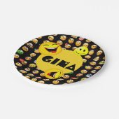 Emoji Party Personalisiert Pappteller (Schrägansicht)