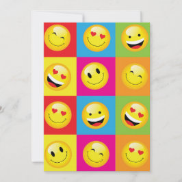 Emoji Party Smilie Faces Acid House Rave Night Einladung