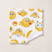 Emoji Pattern Badhandtuch Set (Waschlappen)