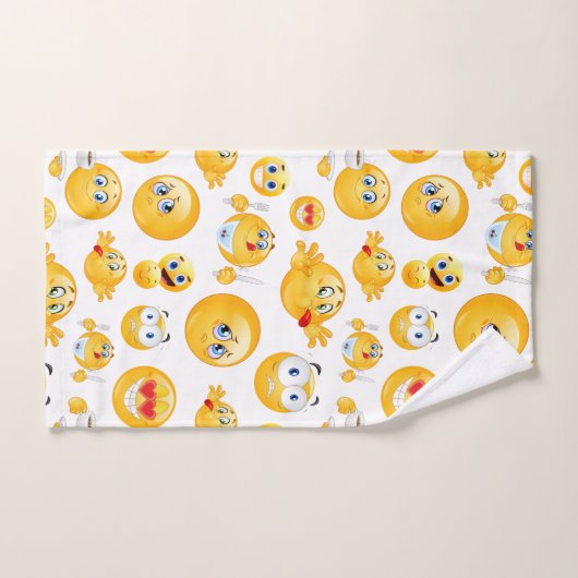 Emoji Pattern Badhandtuch Set (Handtuch)