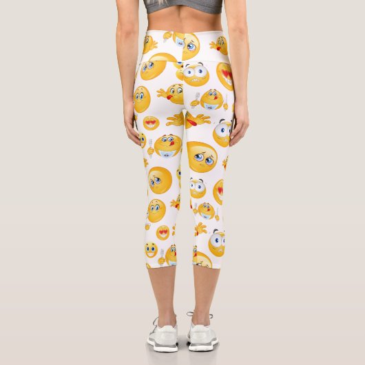 Emoji Pattern Capri Leggings (Rückseite)
