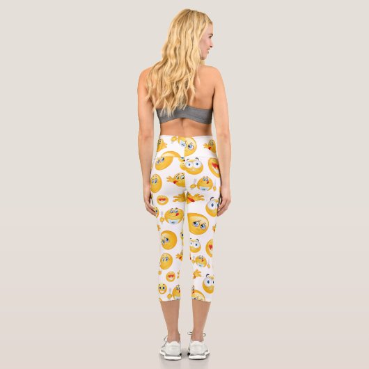 Emoji Pattern Capri Leggings (Rückseite)