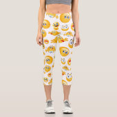 Emoji Pattern Capri Leggings (Vorderseite)