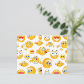 Emoji Pattern Feiertagspostkarte (Stehend Vorderseite)