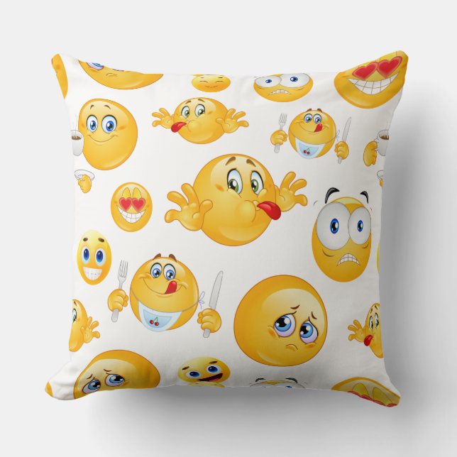 Emoji Pattern Kissen (Vorderseite)