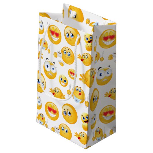 Emoji Pattern Kleine Geschenktüte (Rückseite Schrägansicht)